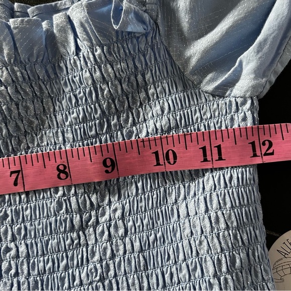 Hill House Nelsie Nap Dress Maxi Smocked Shimmer Glitter Blue Size S - Picture 7 of 7